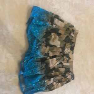 Blue sparkle camo skirt size 7